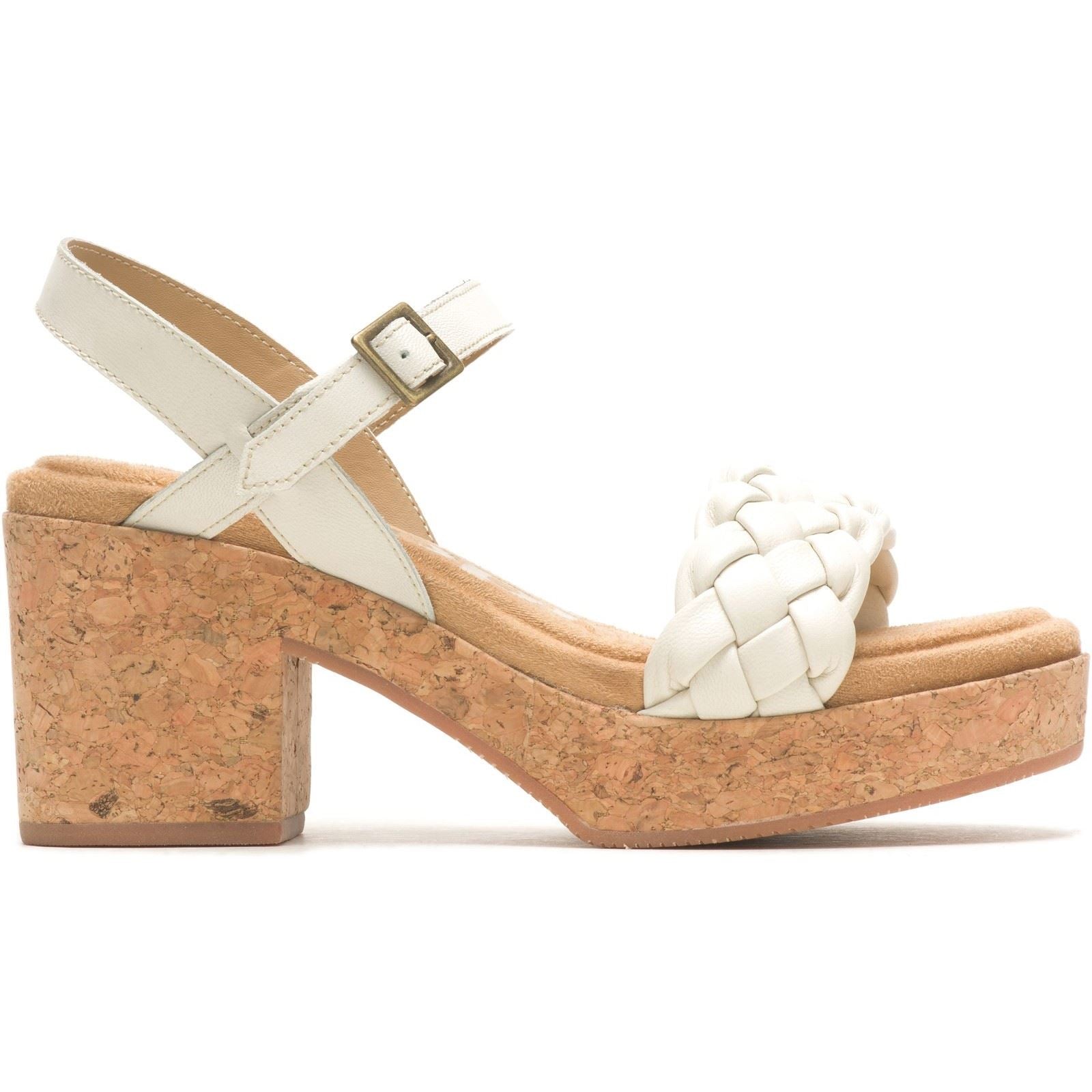 Hush Puppies Poppy Quarter Strap Leather Women's White Sandals