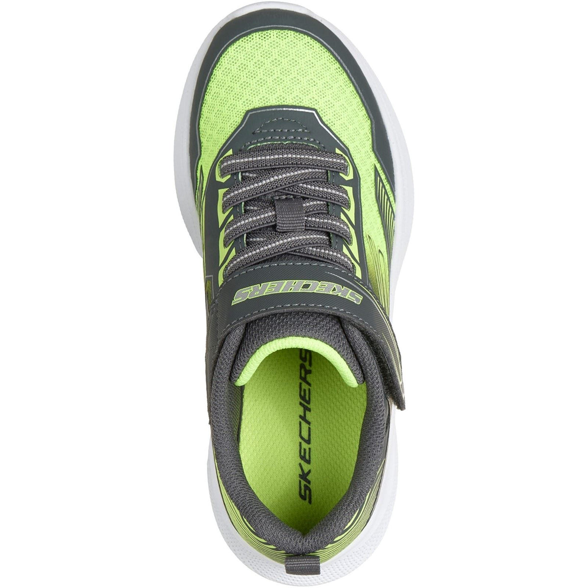 Skechers Microspec Velocity Grid-Drift Boy's Charcoal/Yellow & Silver Trainers