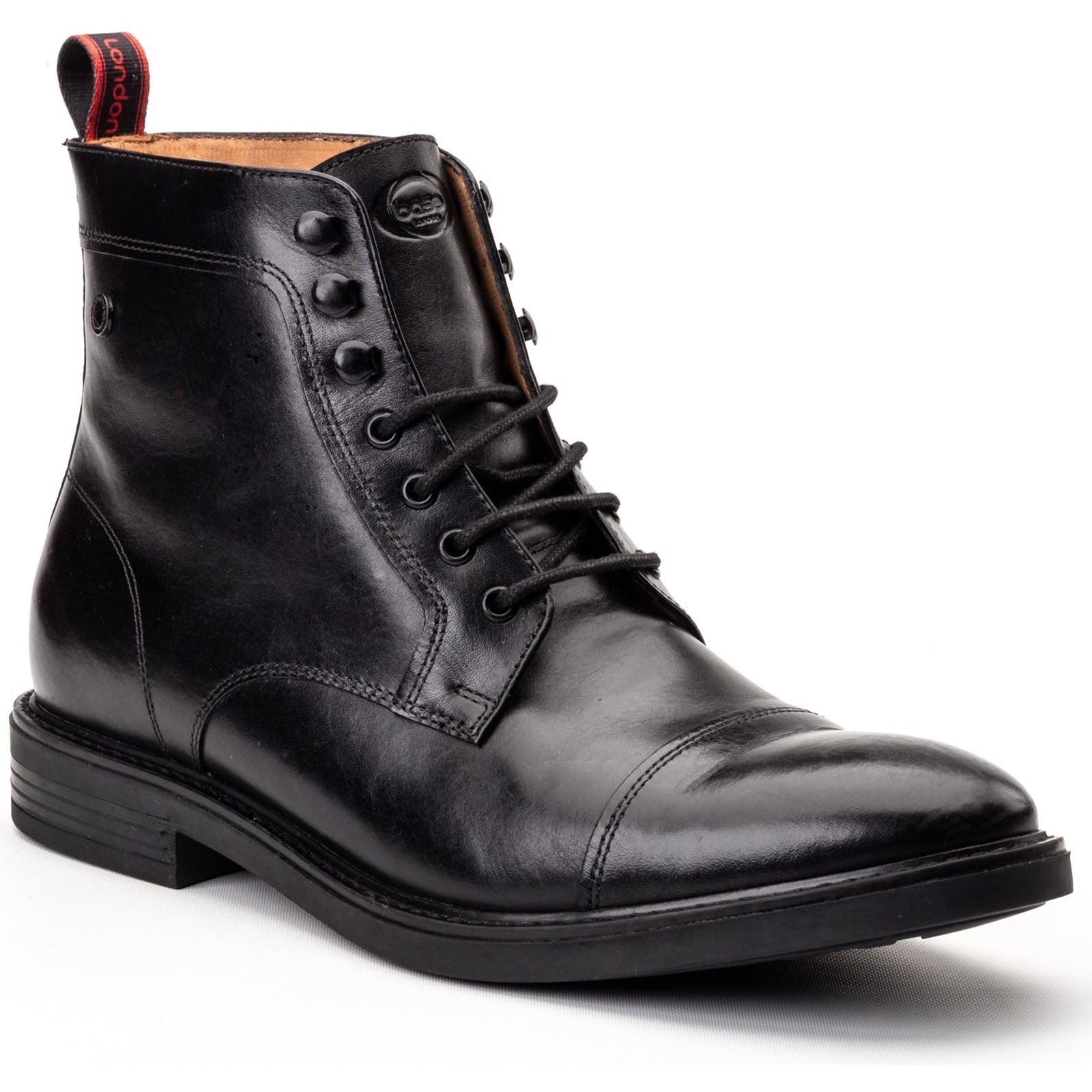 Base London Plymouth Leather Men's Black Ankle Boots