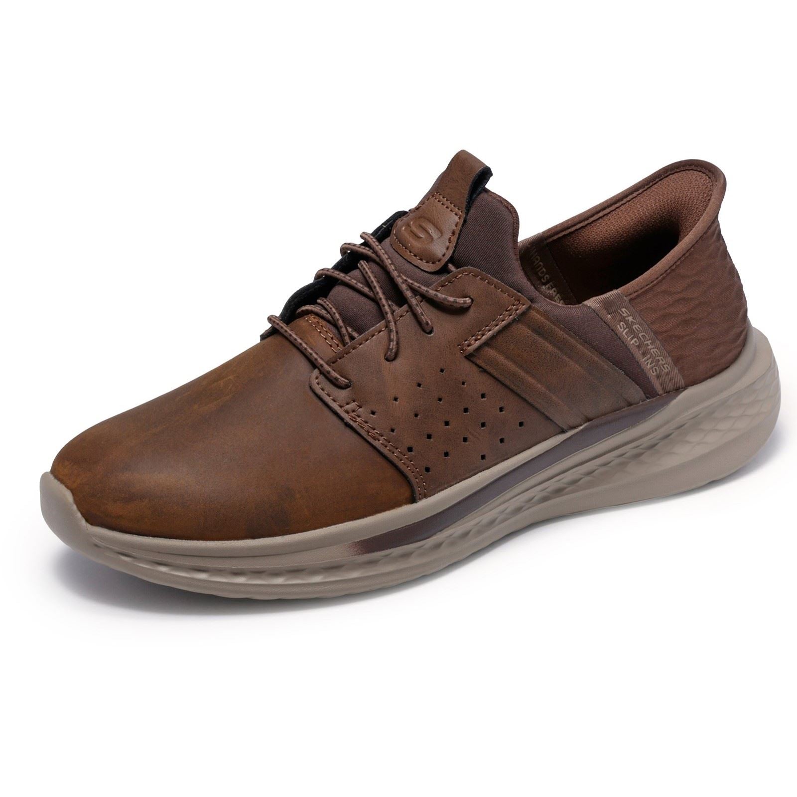 Skechers Slade Zachary Textile Men's Dark Brown Wide Fit Lace-Up Shoes
