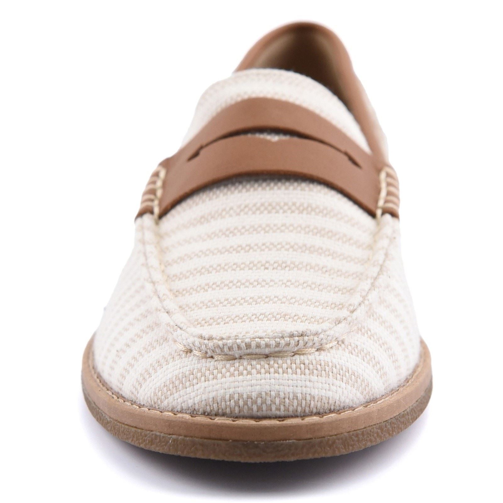 Sperry Port Driving Textile Women's White/Tan Standard Loafers