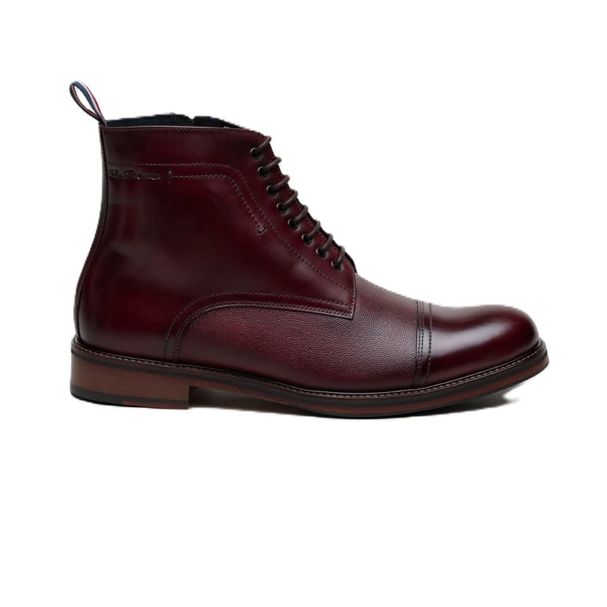 Ben Sherman Harrington Brush Off Leather Men's Burgundy Boots