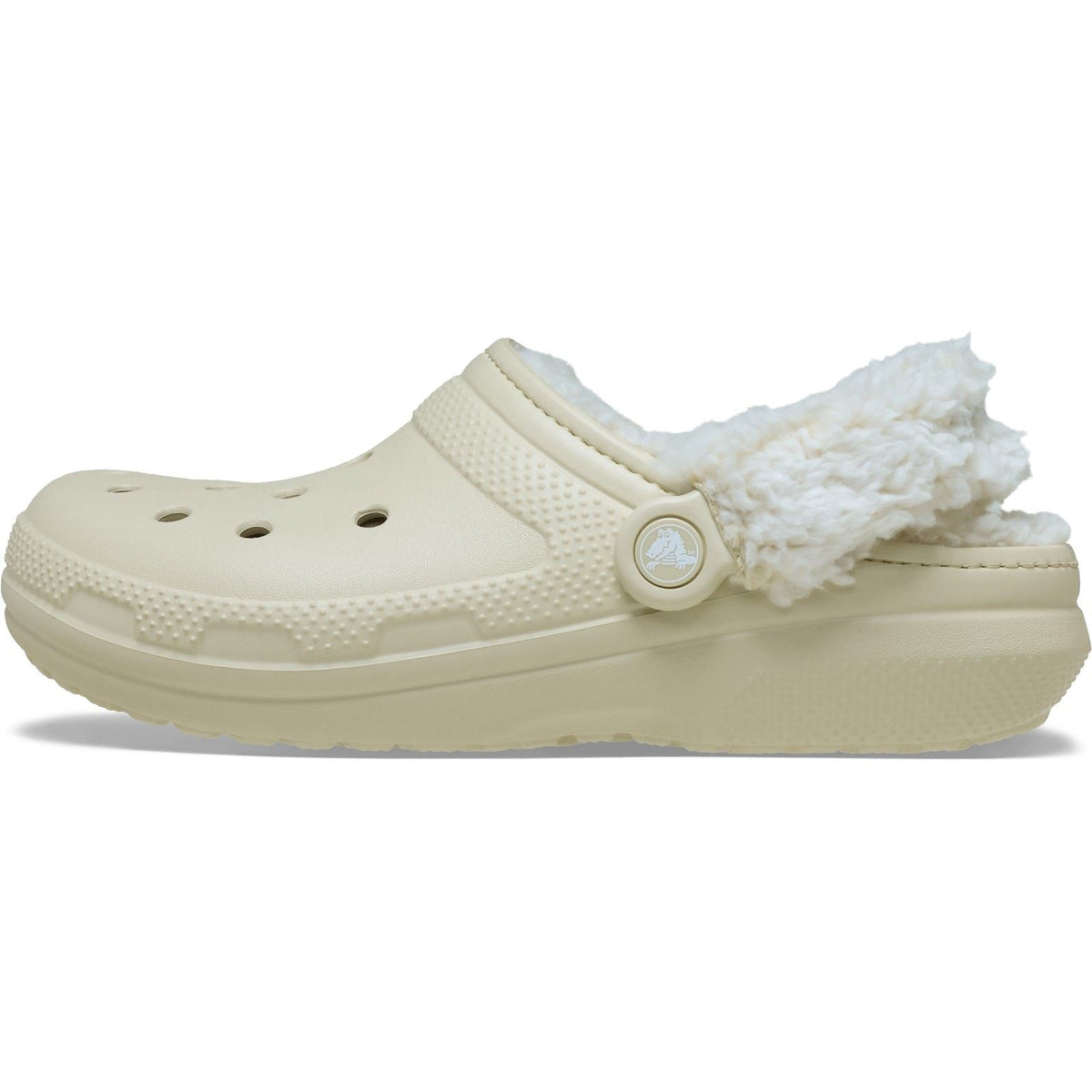 Crocs Classic Fleece Lined Polyester Blend Women's Bone Clogs