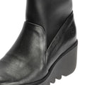 Fly London Boik Wedge Stretch Leather Women's Black Boots