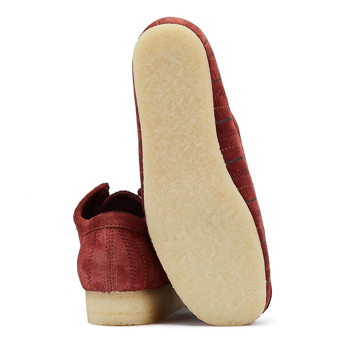 Clarks Originals Wallabee Combination Men's Burgundy Lace-Up Shoes