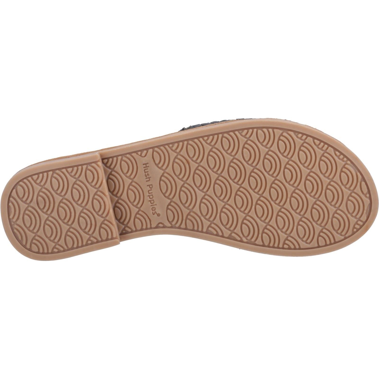 Hush Puppies Hetty Slide Leather Women's Black Wide Sandals