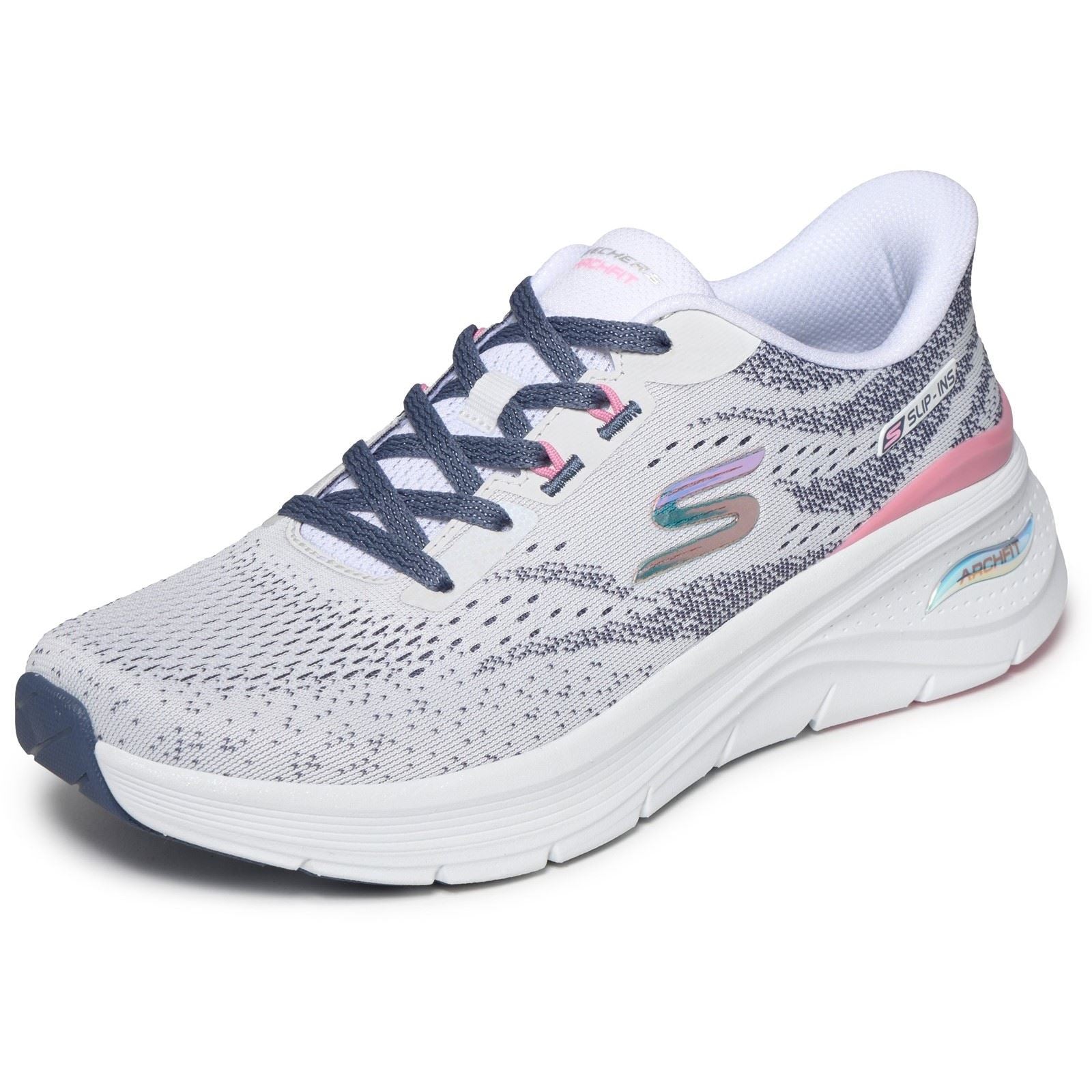 Skechers Arch Fit 3.0 Textile Women's White Mesh/Multi Trim Trainers