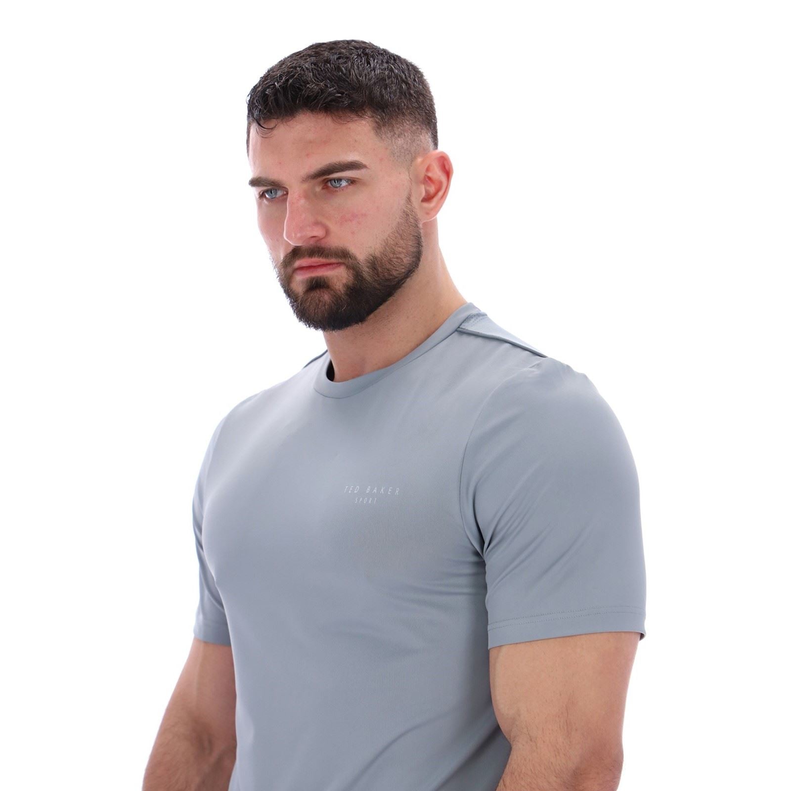 Ted Baker SAM TBMTS2635 Polyester Men's Grey Activewear T-Shirts