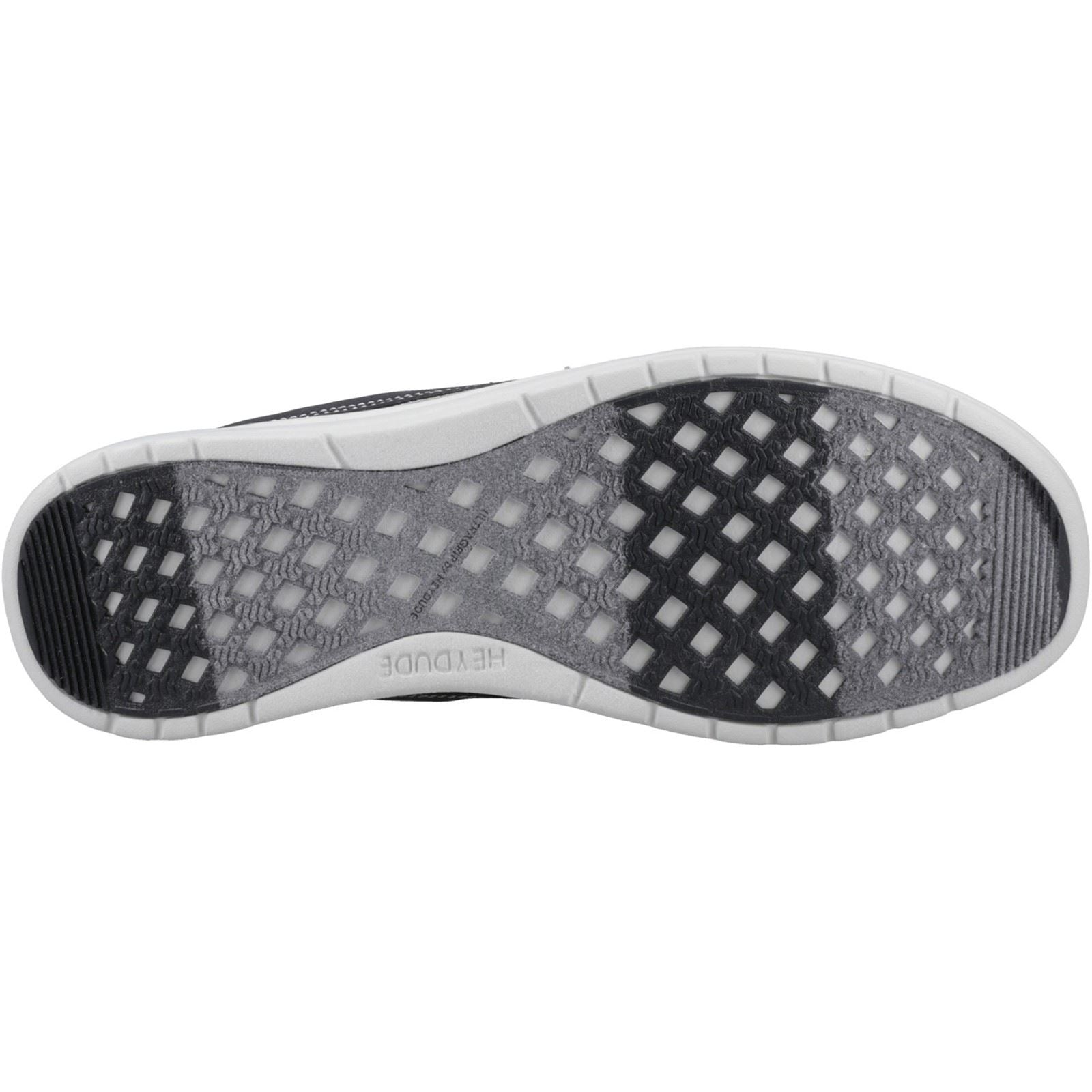 HEYDUDE Welsh Grip Classic Mesh Cotton Blend Men's Black/Storm Gray Boat Shoes