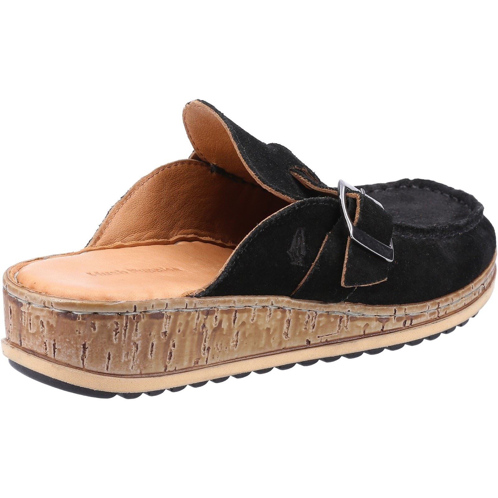 Hush Puppies Sorcha Mule Leather Women's Black Suede Sandals