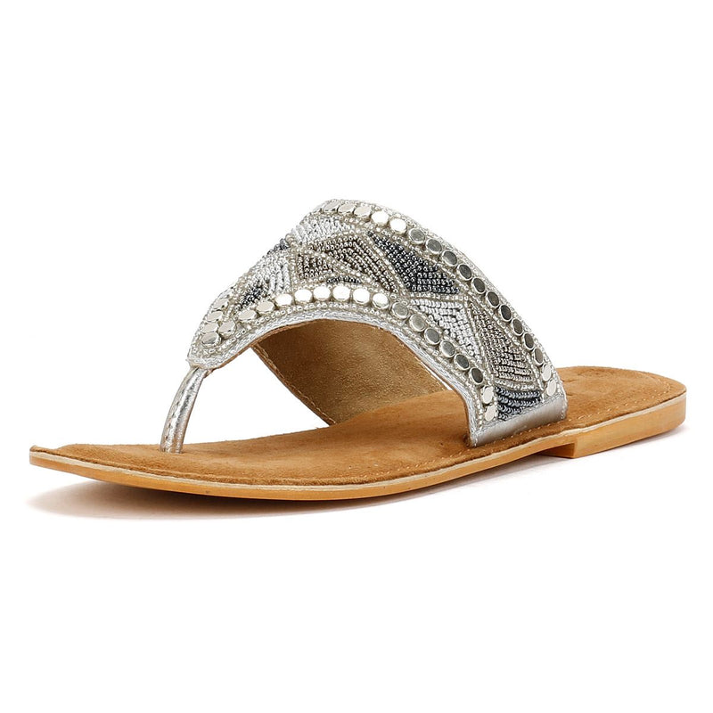 Tower London Toepost Women's Silver Sandals