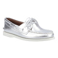 Sperry Authentic 2 Eye Leather Women's Silver Boat Shoes