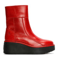 Fly London Hann Wedge Leather Women's Red Boots
