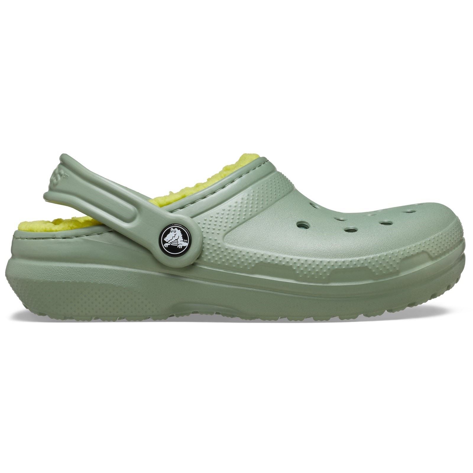 Crocs Classic Lined Thermoplastic Kid's Moss Clogs