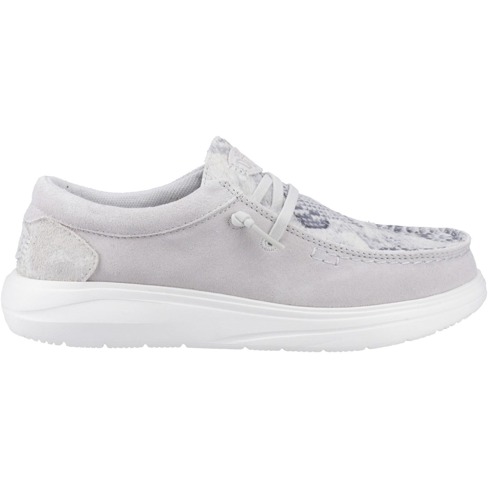 HEYDUDE Wendy COMF Leather Women's Grey/Snake Moccasins Shoes