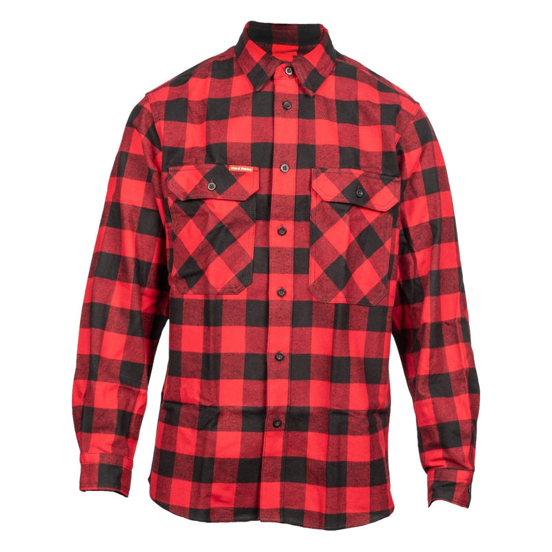 Hard Yakka Long Sleeve Check Flannel Cotton Men's Red Casual Shirt