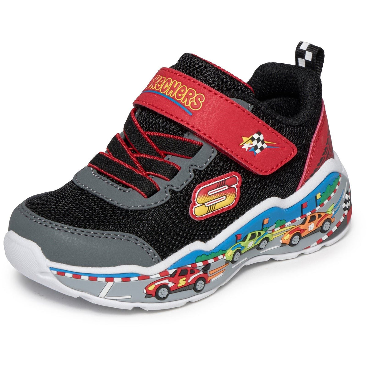 Skechers Play Scene Textile Boy's Black/Red Trainers