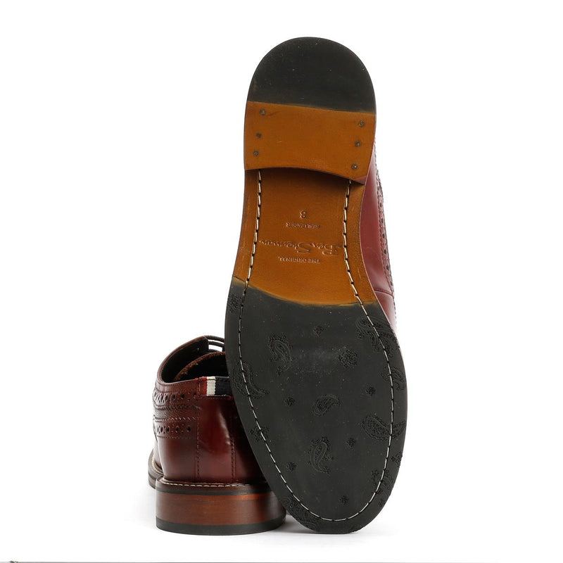 Ben Sherman Archie Brogue Leather Men's Burgundy Lace-Up Shoes