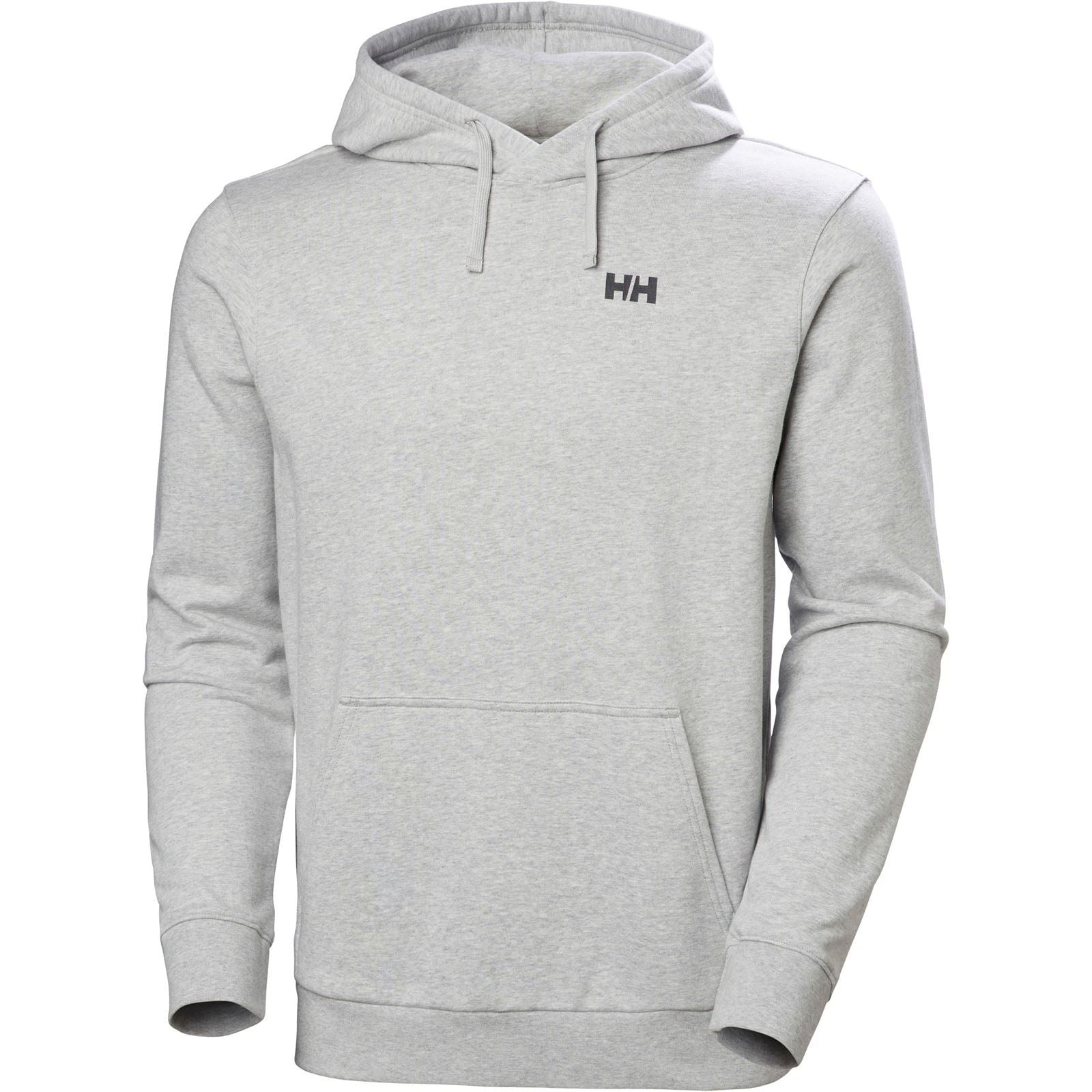 Helly Hansen Sport Core Graphic Hoodie Cotton Men's Grey Hooded Sweatshirt