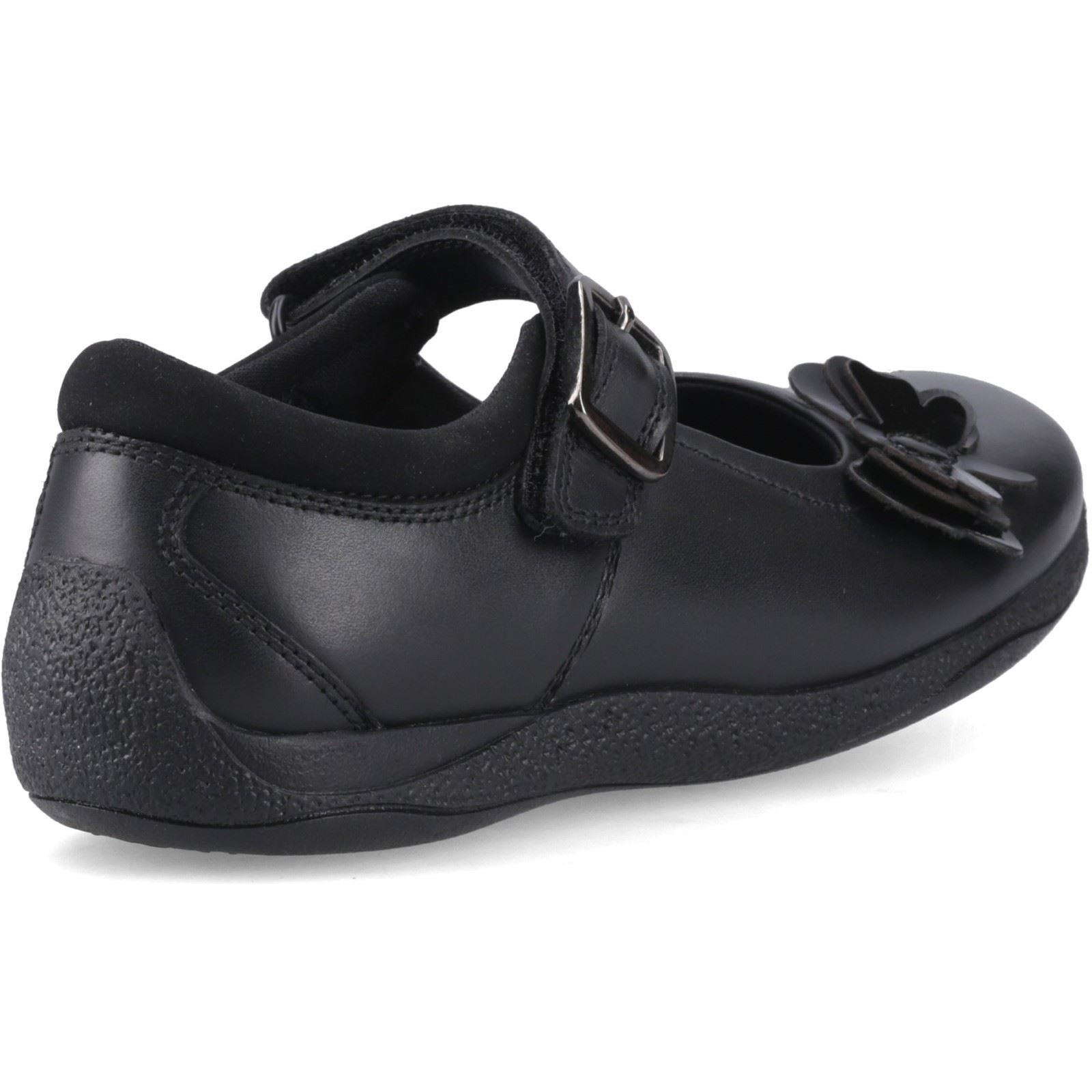 Hush Puppies Julie Ballerina Leather Girl's Black Shoes