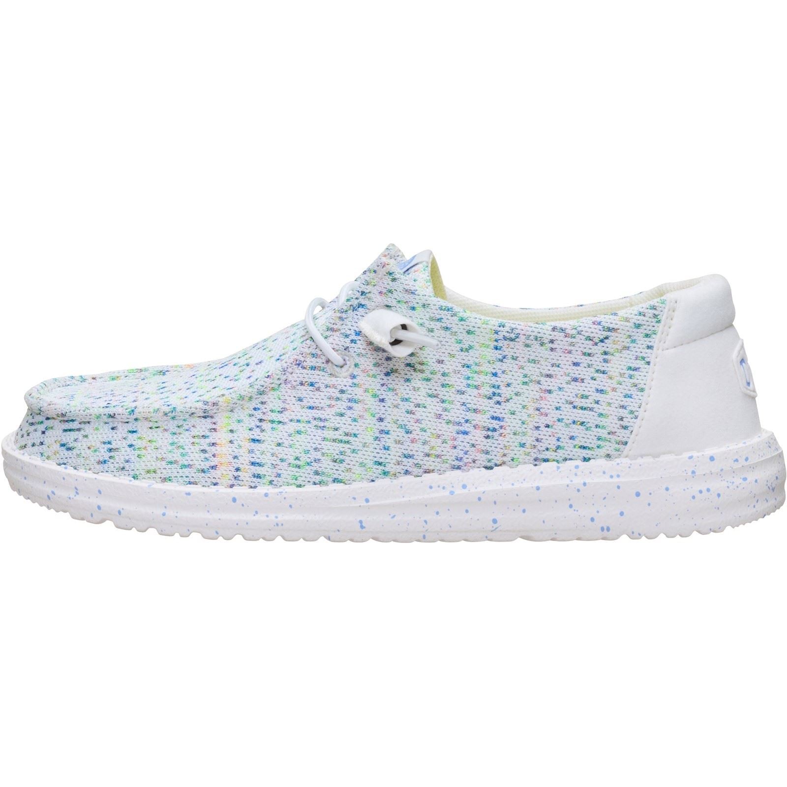 HEYDUDE Wendy Stretch Polyester Women's White/Multi Loafers