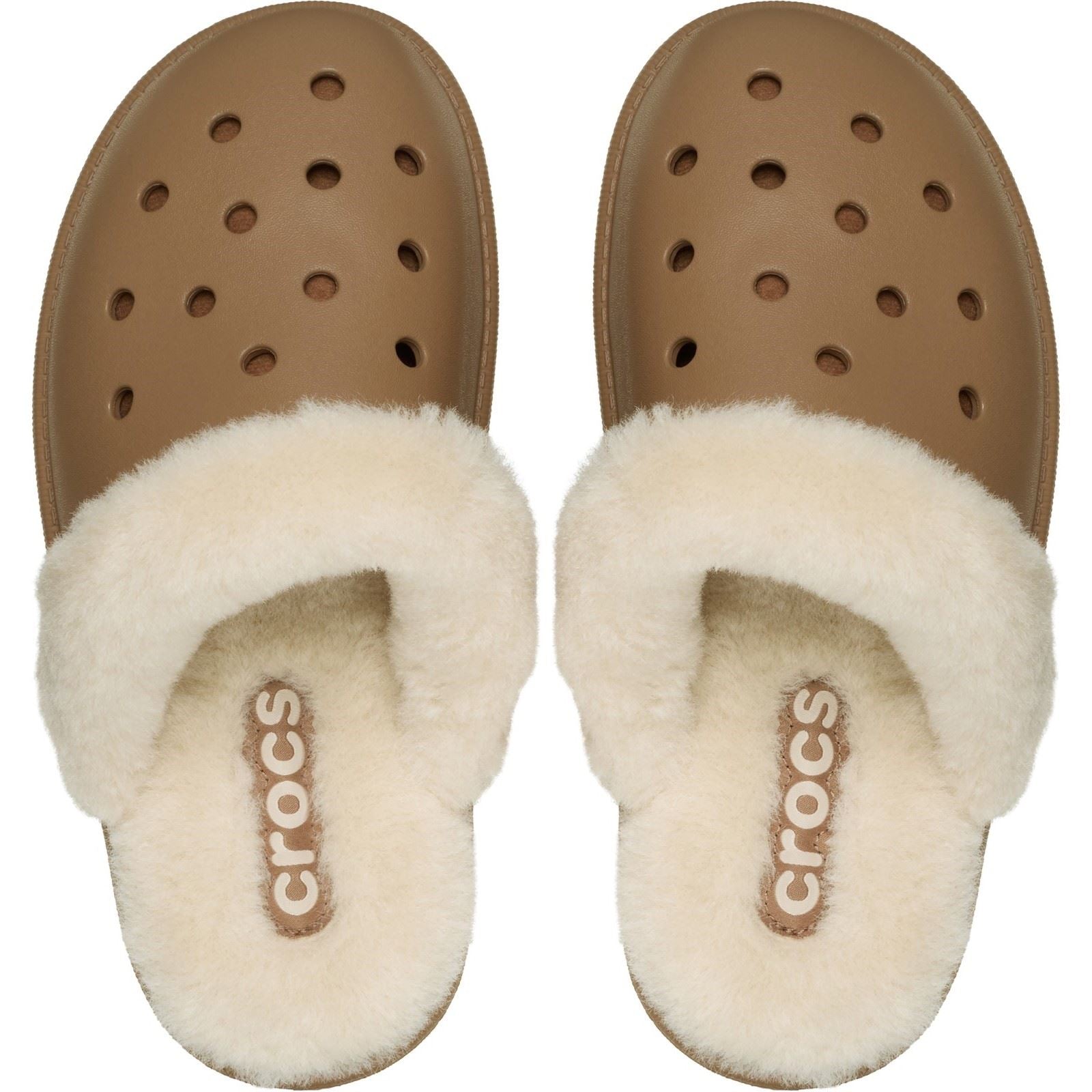 Crocs Classic Fuzz Scuff Thermoplastic Sepia Slippers