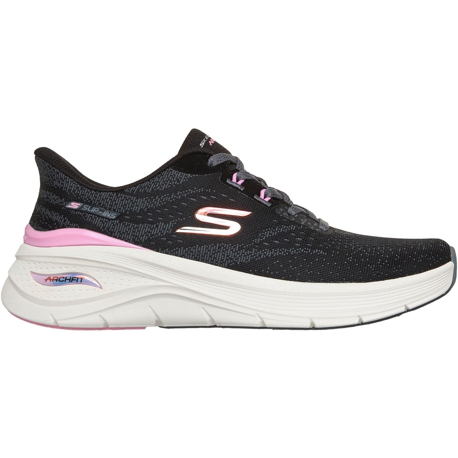 Skechers Arch Fit 3.0 Textile Women's Black Mesh/Multi Trim Trainers