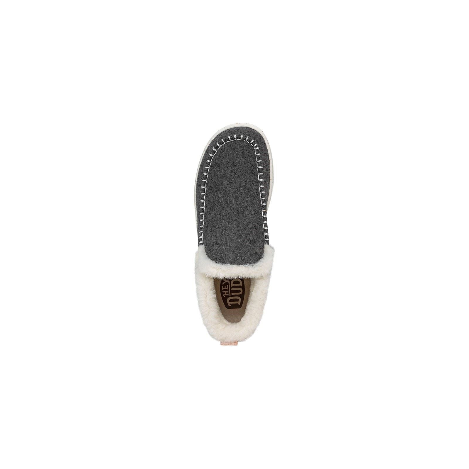 HEYDUDE Denny Wool Faux Shearling Synthetic Women's Grey Boots