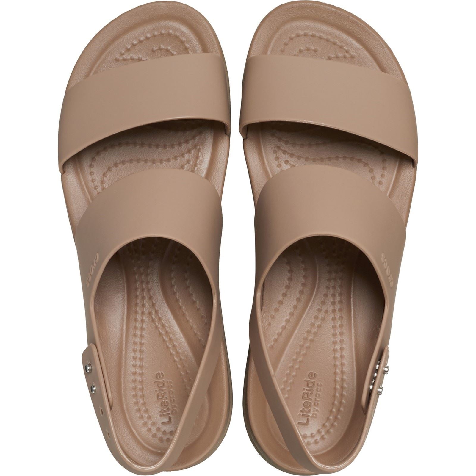 Crocs Brooklyn Low Wedge Synthetic Women's Latte/Mushroom Sandals