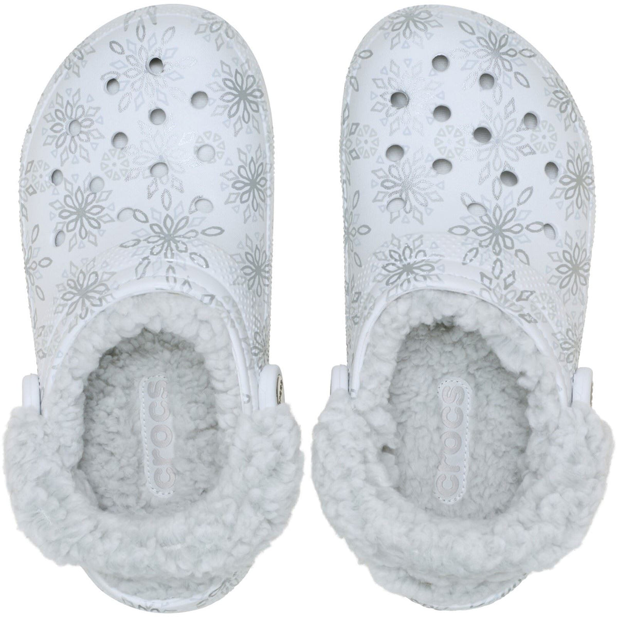 Crocs Classic Fleece Lined Polyester Blend Women's Snow White Clogs