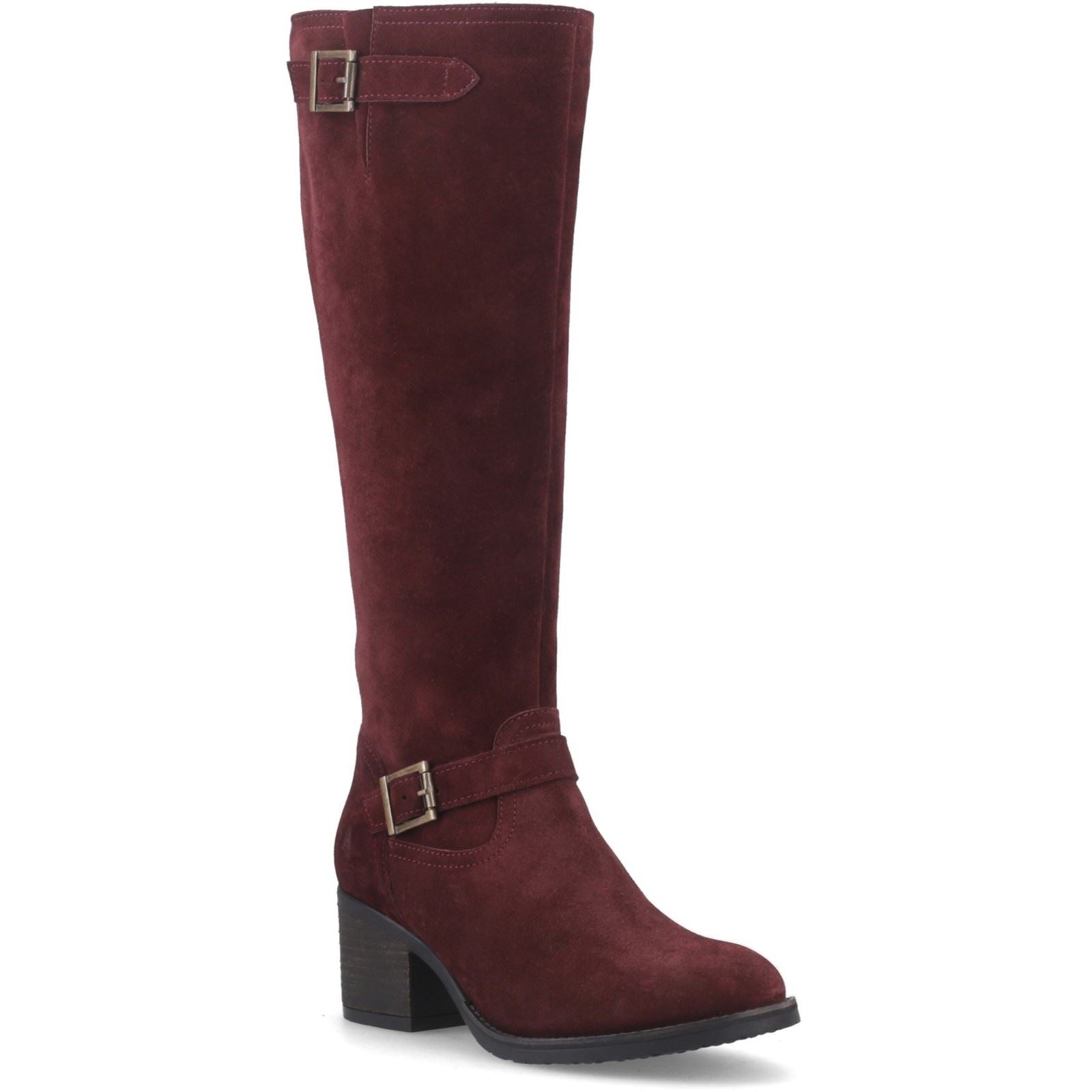 Hush Puppies Heidi Leather Women's Bordeaux Heeled Knee High Boots