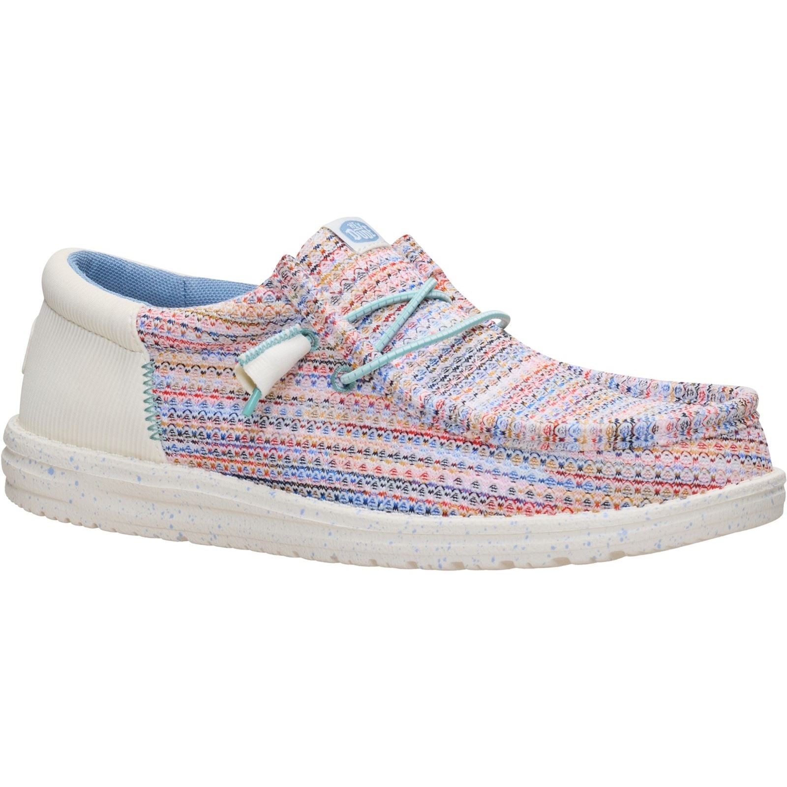 HEYDUDE Wally Funk Multi Mesh Polyester Men's Egret/Multi Moccasins Shoes