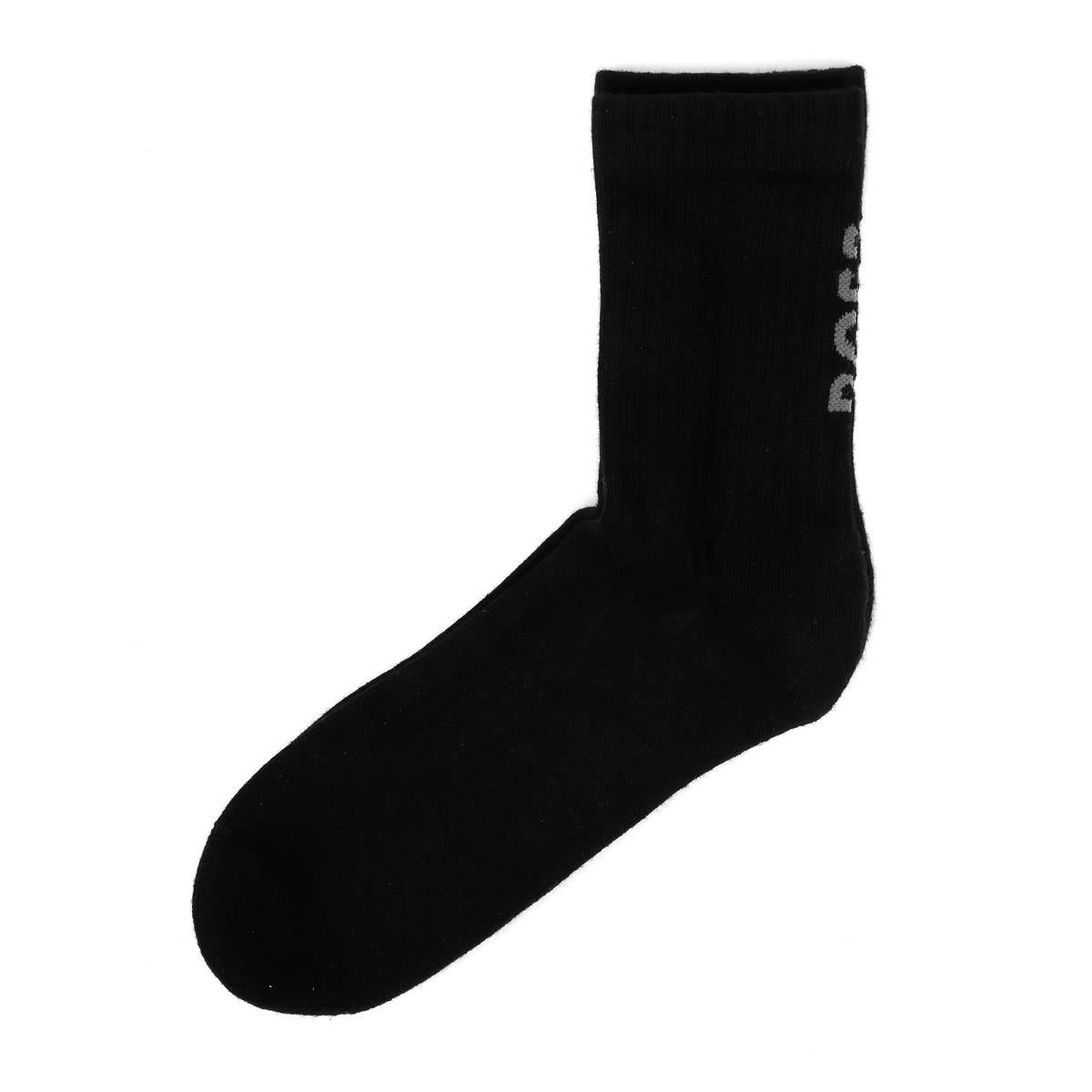 Boss 3 Pack Logo EU 40 - 46 Men's Black / White Calf High Socks
