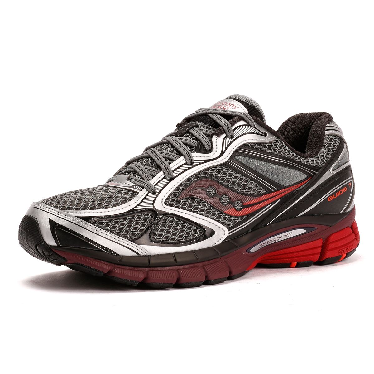 Saucony Progrid Guide 7 Men's Silver/Maroon Trainers