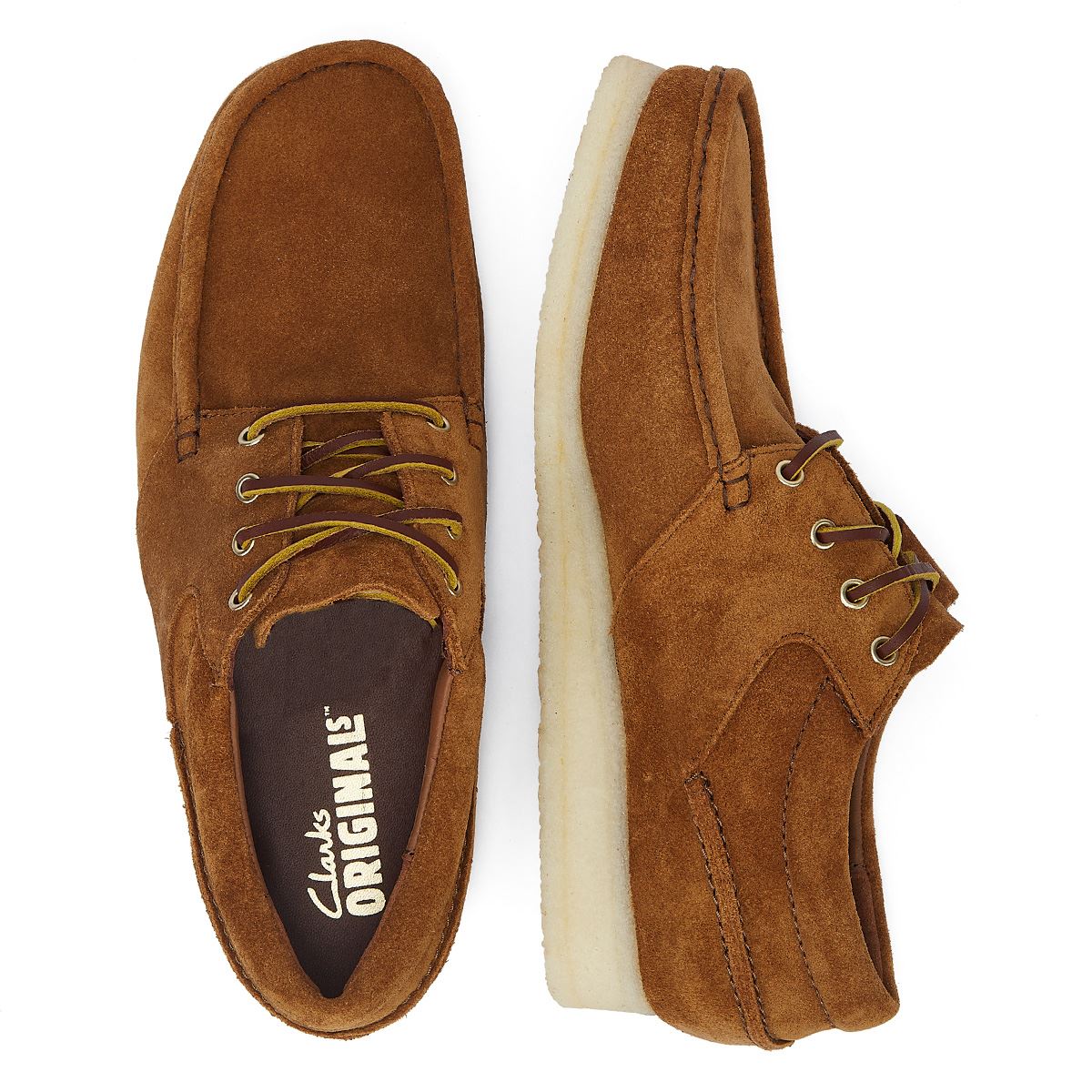 Clarks Originals Wallabee Boat Suede Men's Cola Lace-Up Shoes