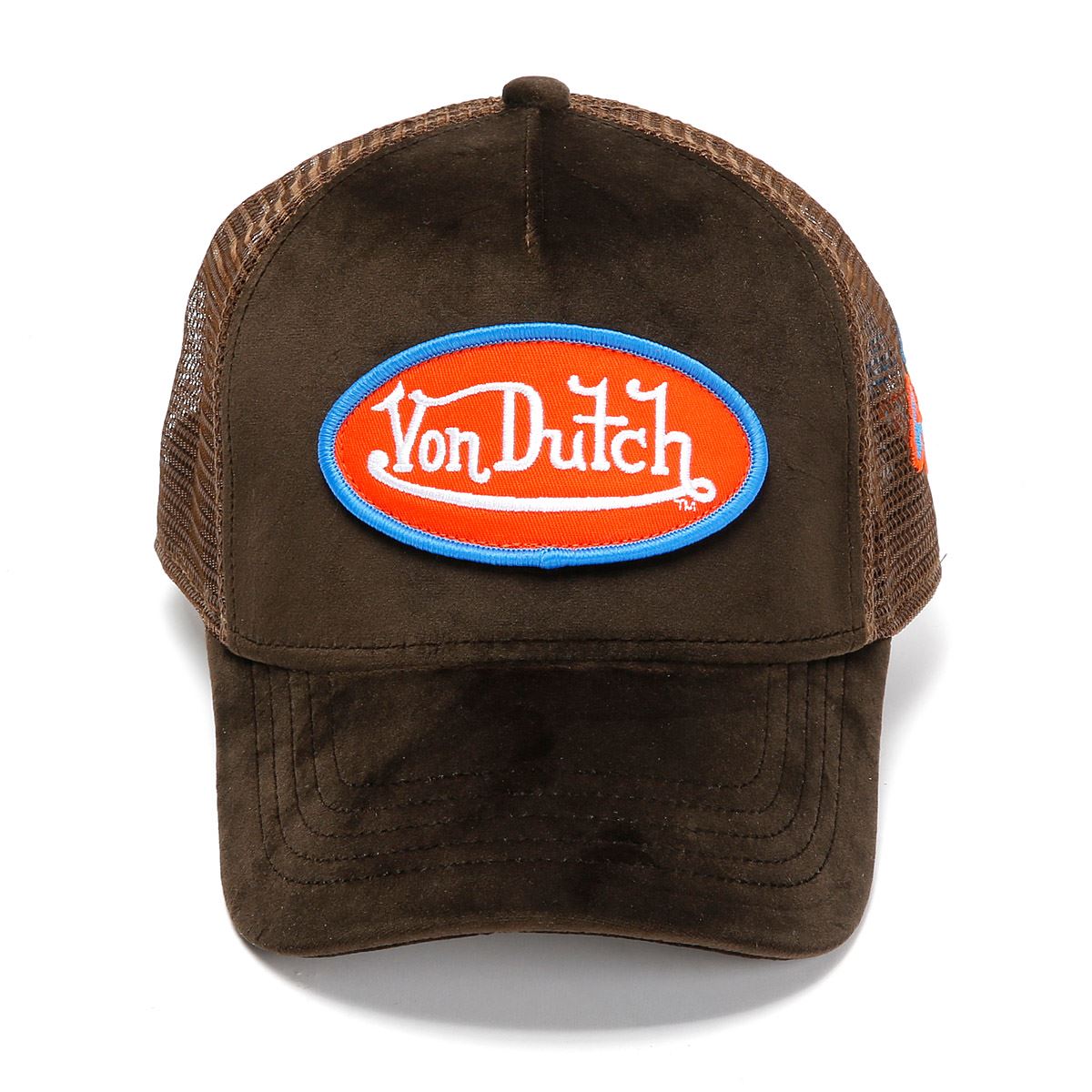 Von Dutch Velvet Trucker Brown/Red/Blue Caps