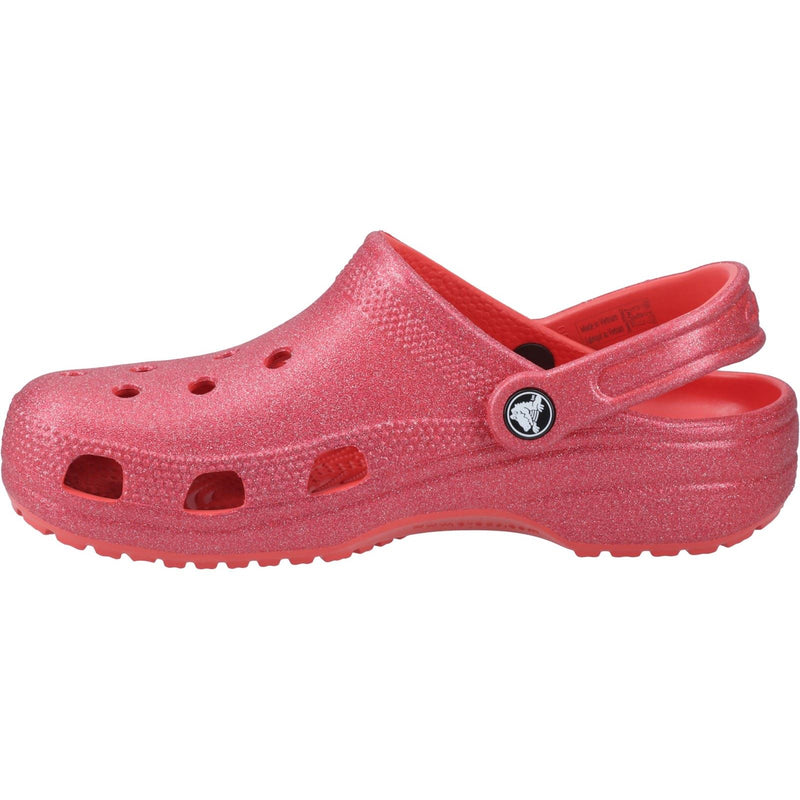 Crocs Classic Glitter Synthetic Cherry Red Clogs