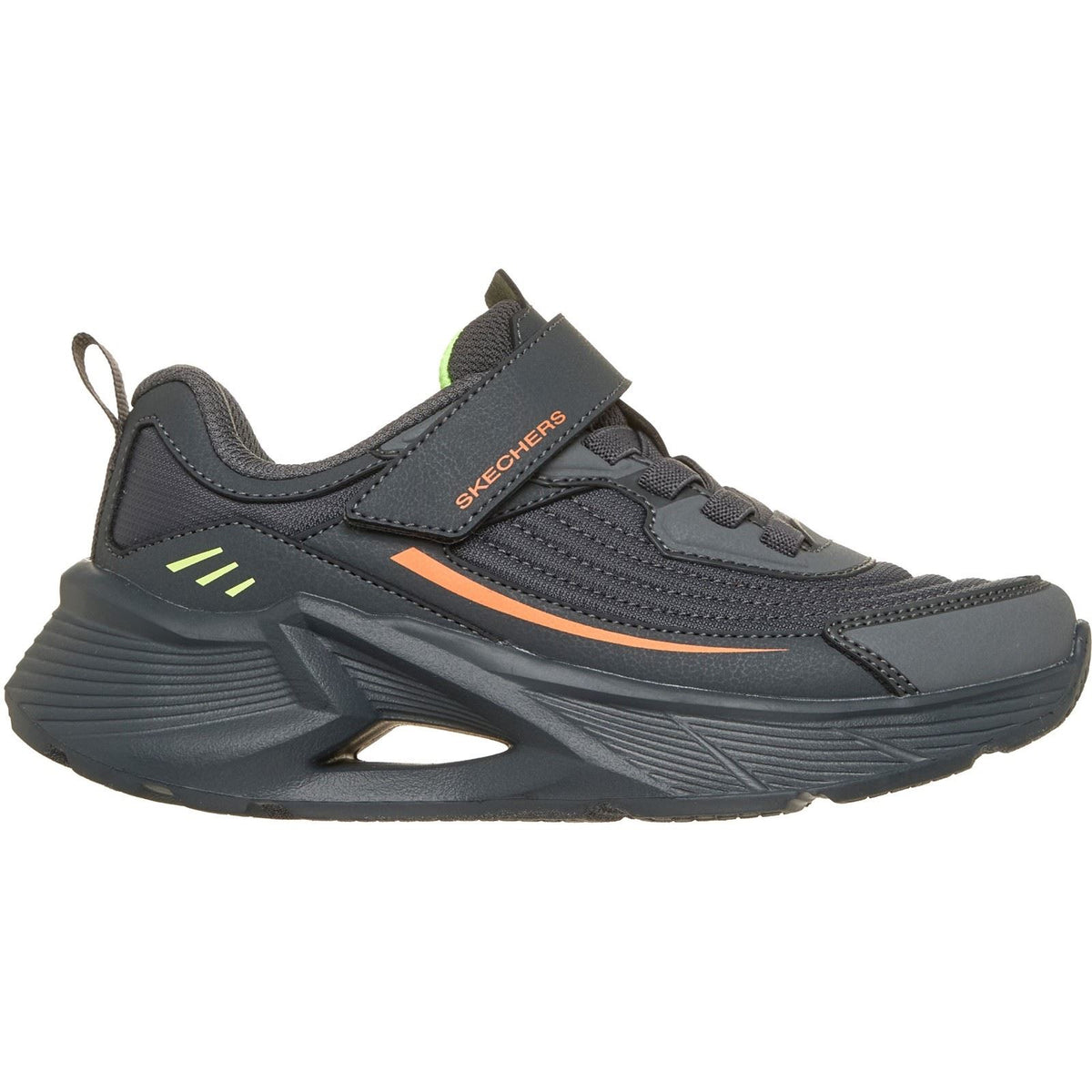 Skechers Tidal-Tech Stream Rush Textile Boy's Charcoal/Orange Trainers