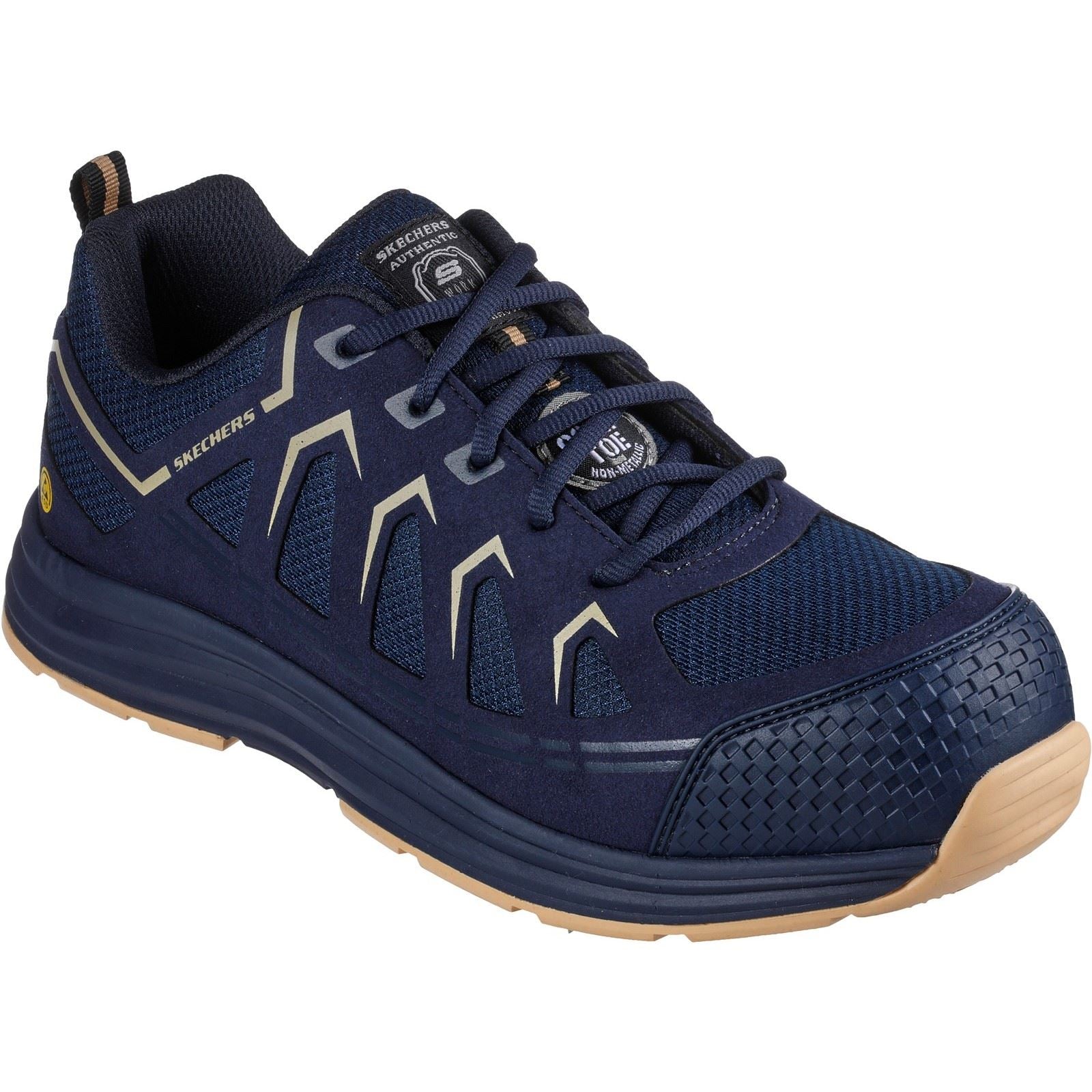 Skechers Workwear Malad II Textile Men's Navy/Tan Safety Trainers