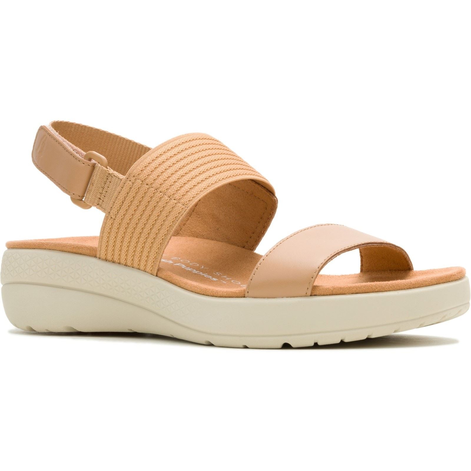 Hush Puppies Breathe Slingback Leather Women's Tan Standard Sandals