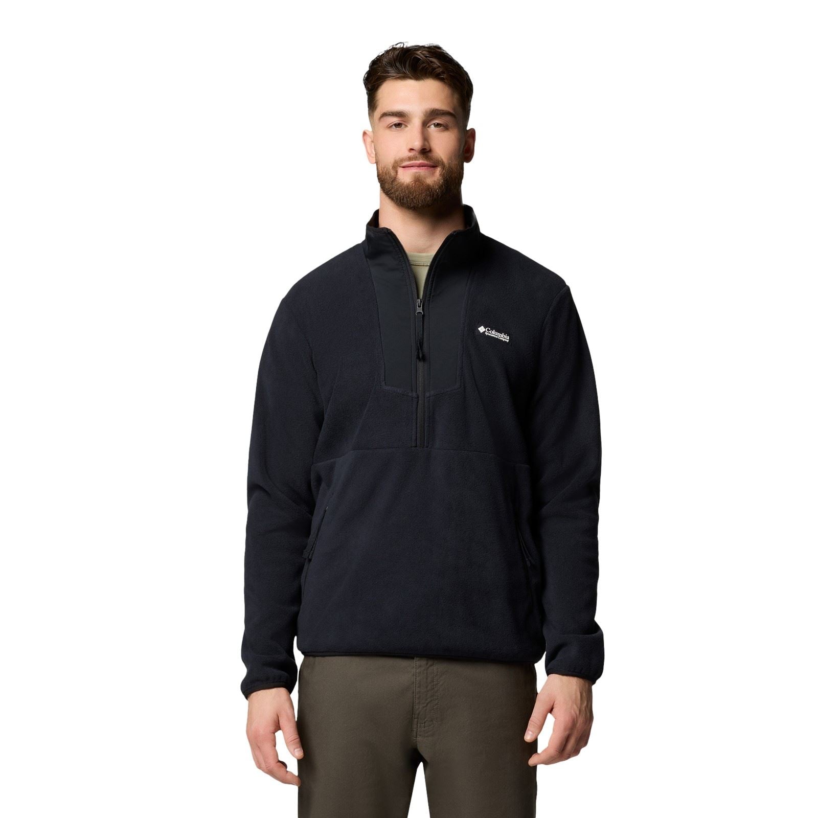 Columbia Sequoia Grove Half Zip Fleece Polyester Men's Black Zip Neck Pullovers