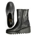 Fly London Boik Wedge Stretch Leather Women's Black Boots