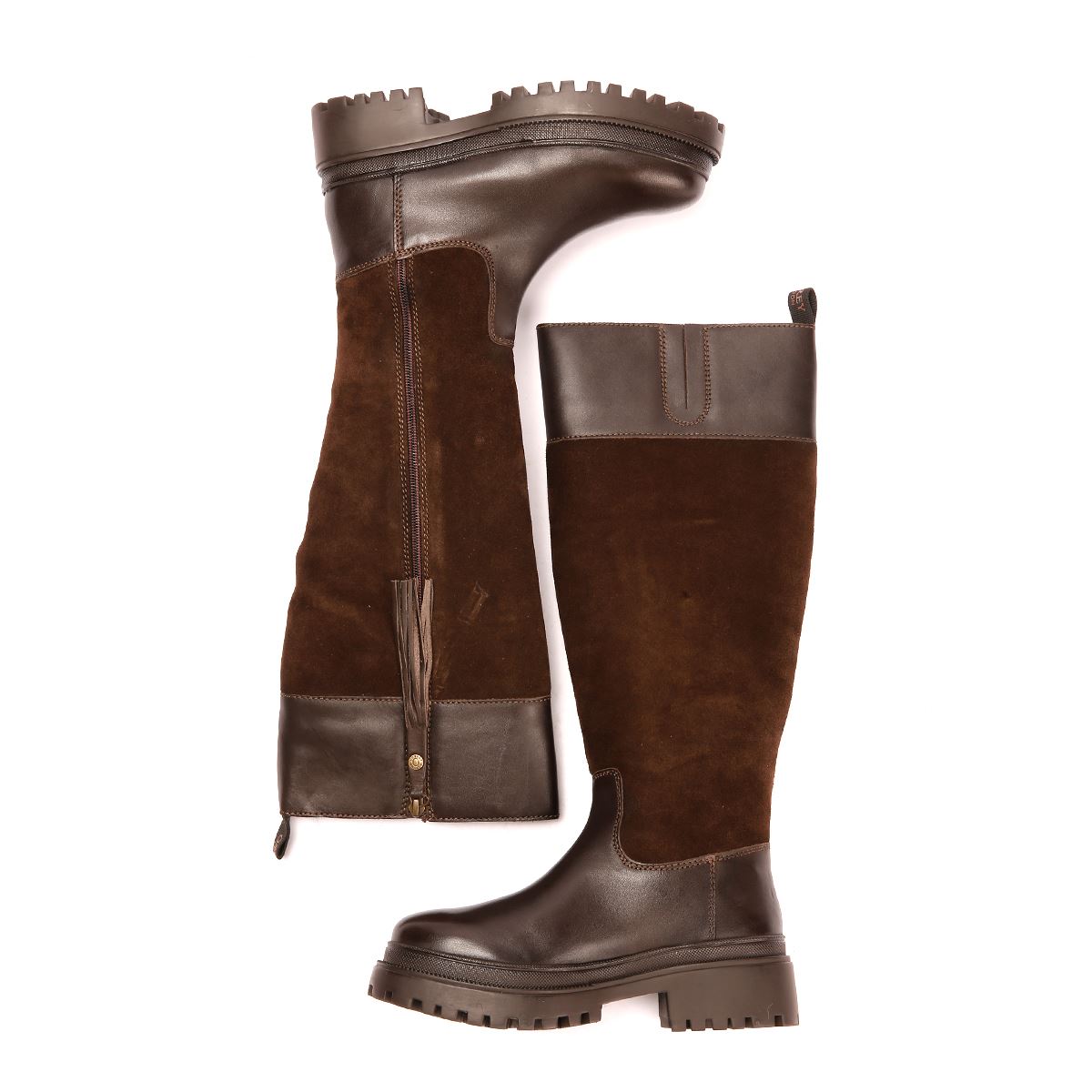 Osprey London The Bramble Tall Leather Women's Chocolate Burnish Boots