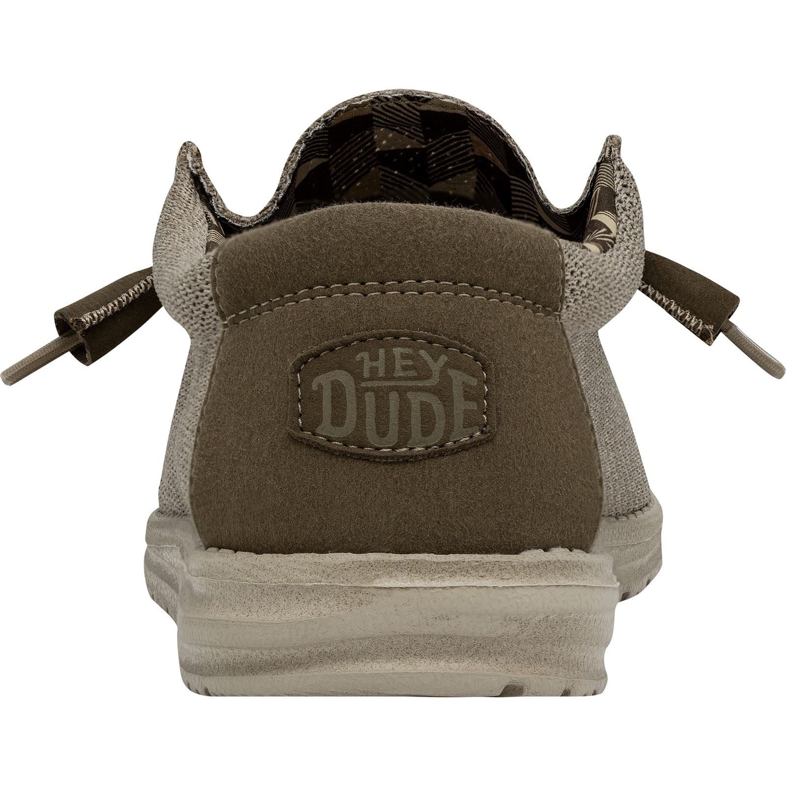 HEYDUDE Wally Sox Faux Suede Men's Beige Boat Shoes