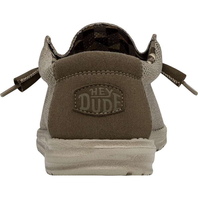 HEYDUDE Wally Sox Faux Suede Men's Beige Boat Shoes