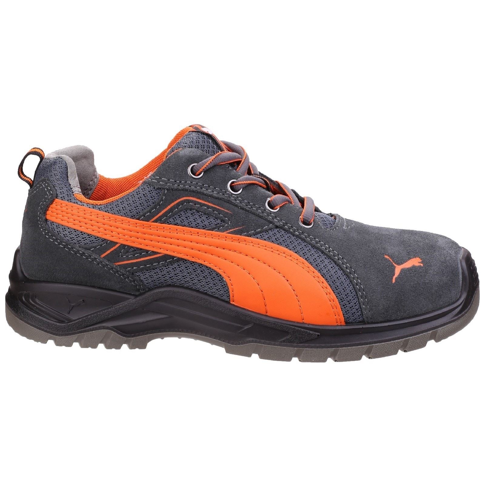 Puma Safety Omni Flash Low Suede Gre/Orange Safety Trainers