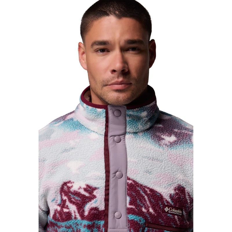 Columbia Helvetia II Printed Half Snap Fleece Men's Red Zip Neck Pullovers