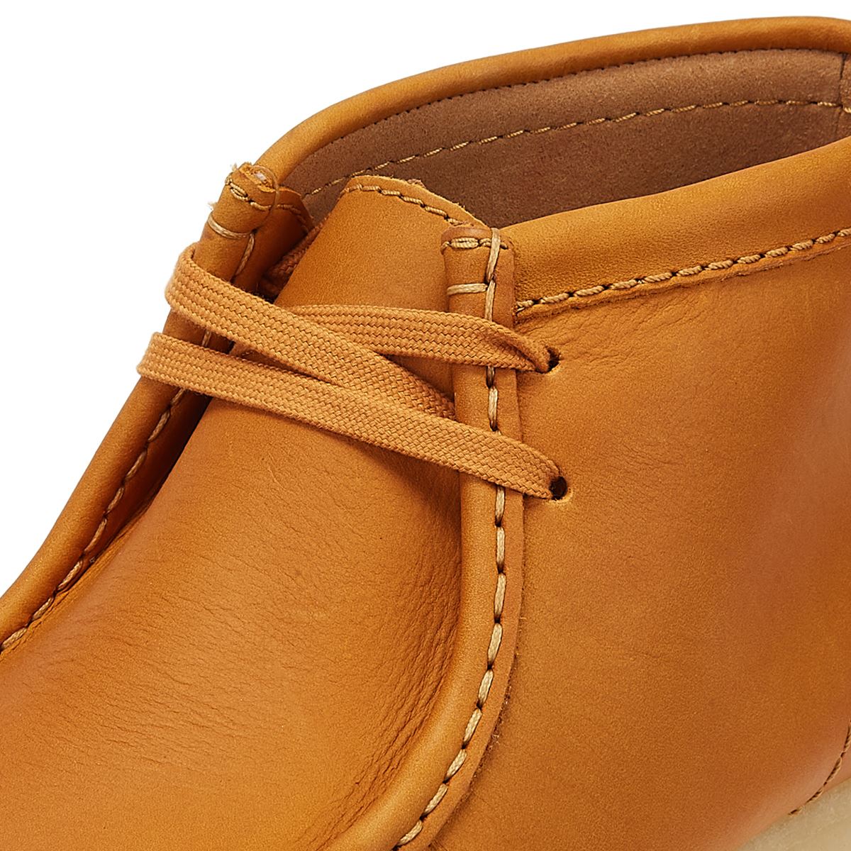 Clarks Originals Wallabee Mid Tan Leather Men's Orange Boots