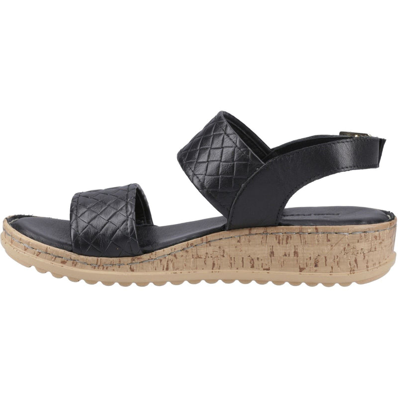 Hush Puppies Ebony Woven Leather Women's Black Sandals