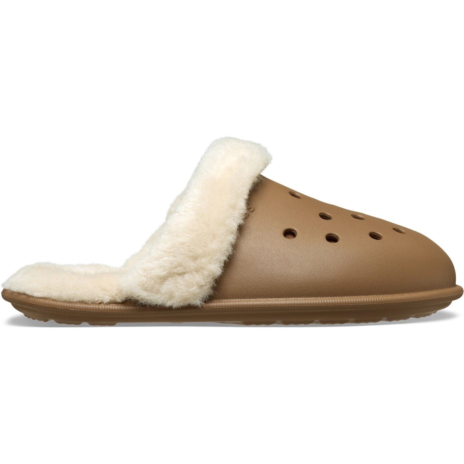 Crocs Classic Fuzz Scuff Thermoplastic Sepia Slippers